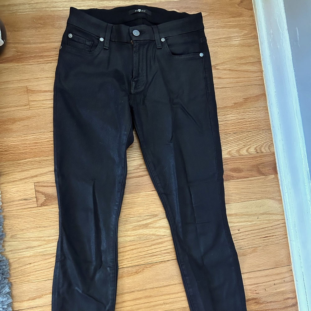 Seven For All Mankind Coated Black Denim